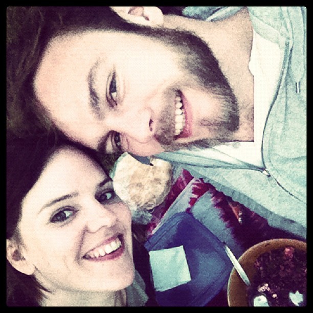Roel van der Ven and Noortje Offreins having a picknick