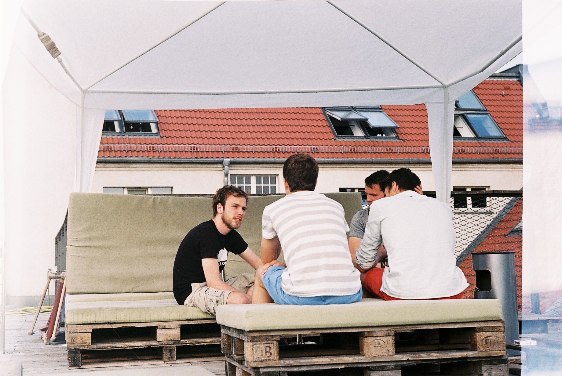 Roel van der Ven and three others at the SoundCloud roof terrace